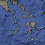 carte de Ios, dans les Cyclades en grèce