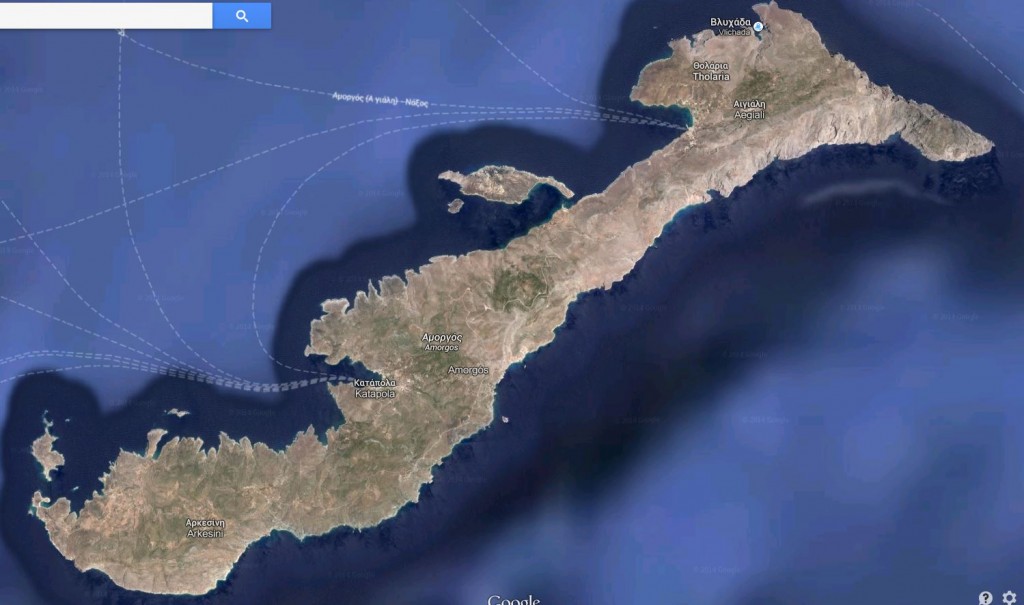 Carte d'Amorgos (Cyclades)