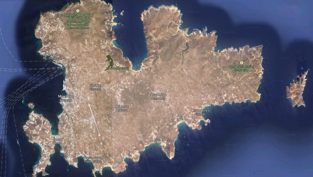 Carte de Mykonos.