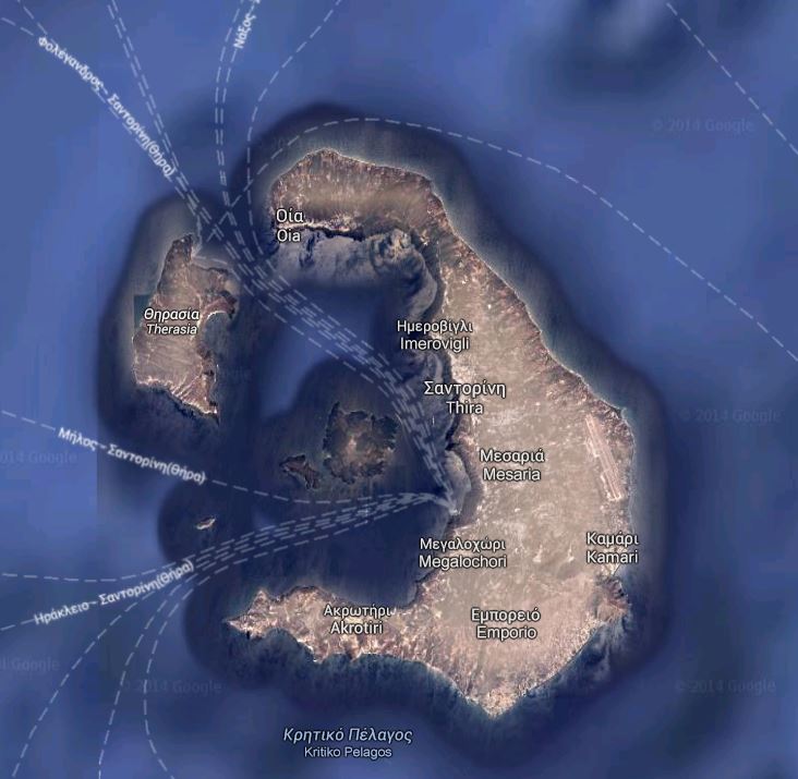 Carte de Santorin (Santorini)